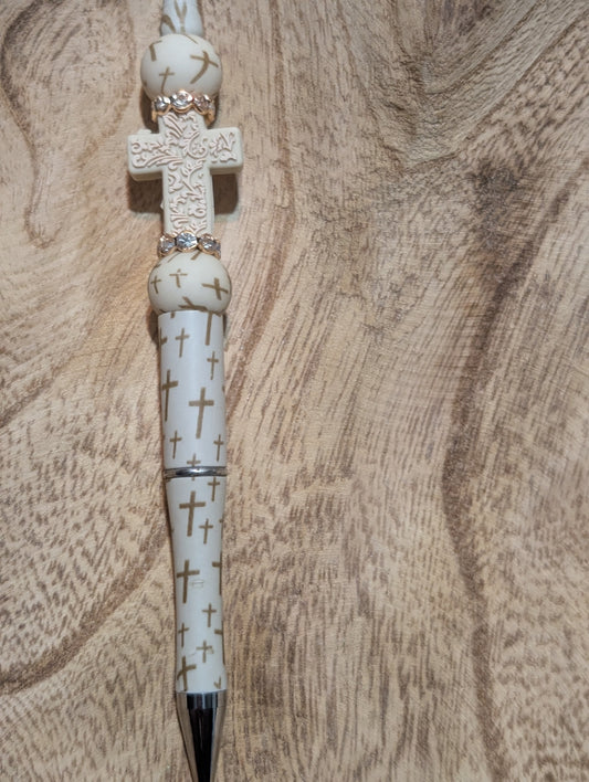 Cream cross pen