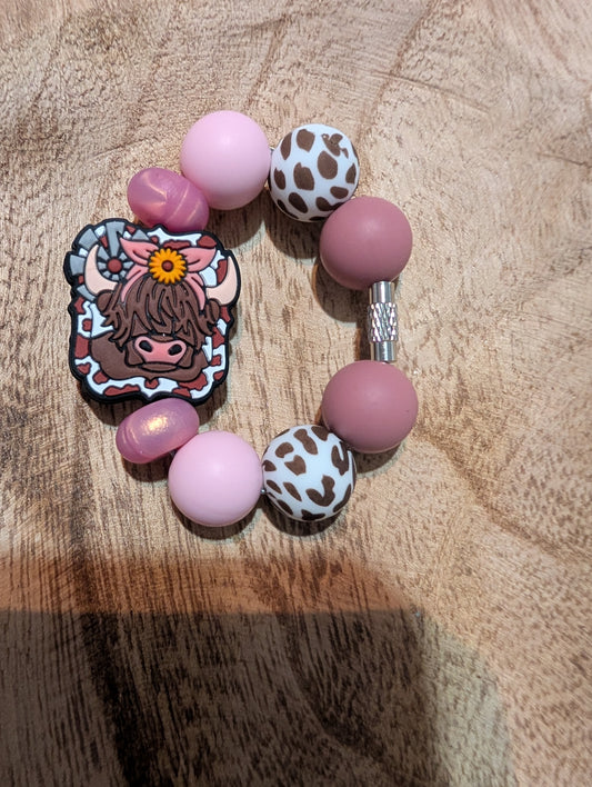 Girly cow cup charm