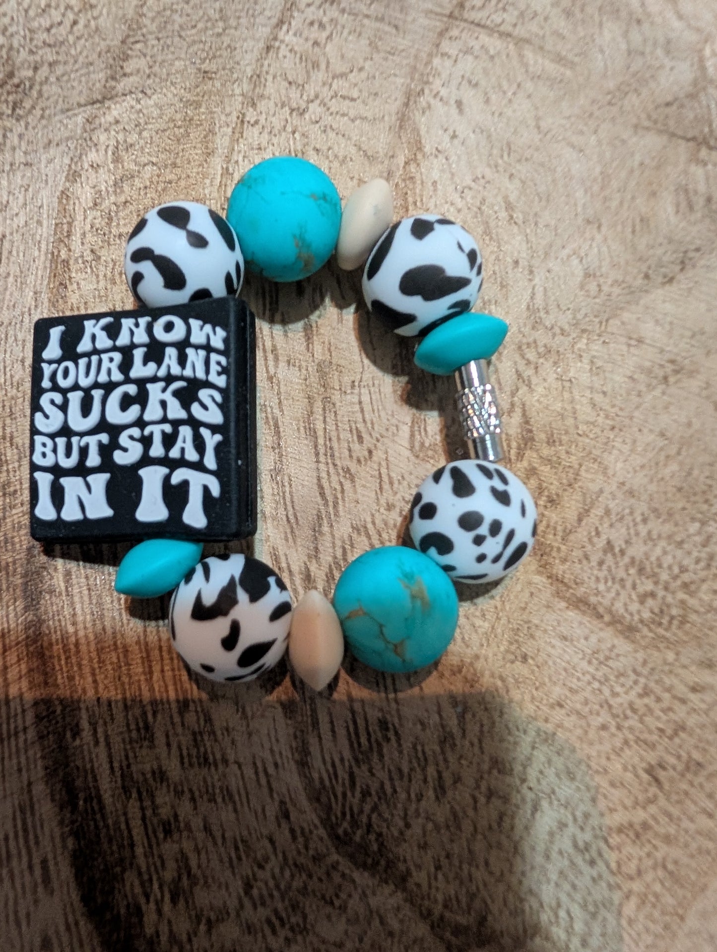 Your lane blue cow cup charm